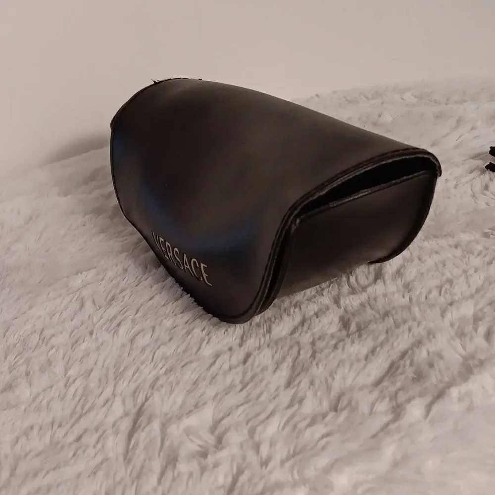 Versace Black Leather Glasses Case